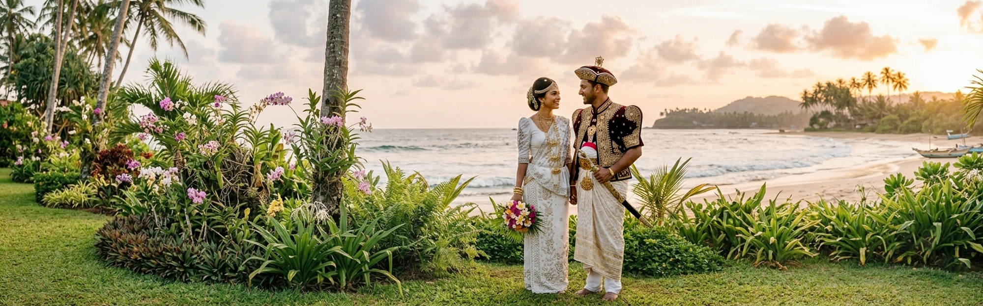 Wedding couple just married