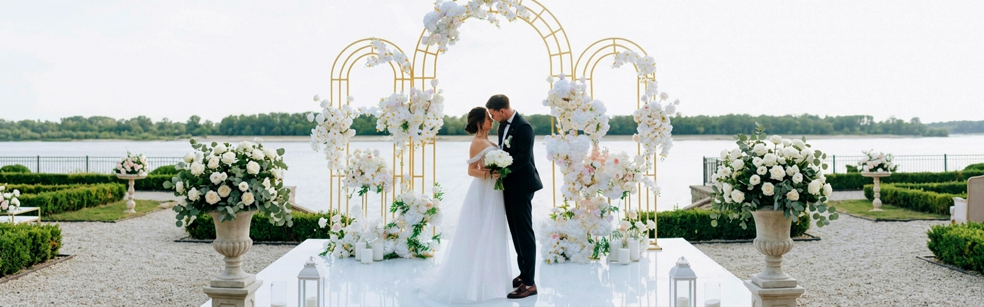 Wedding couple just married
