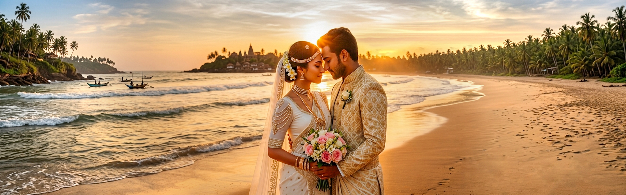Wedding couple just married