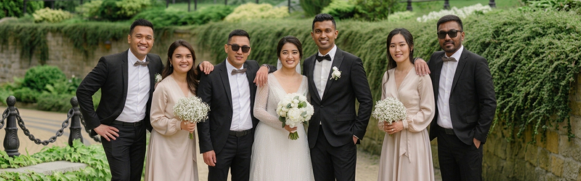 Wedding couple just married